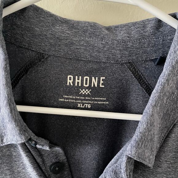 Rhone Reign Short Sleeve Performance Polo Shirt Mens Midnight Heather Minimalist - Picture 4 of 8